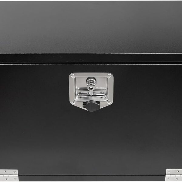 36 Inch Black Steel Truck Tool Box with T Handle Latch Flatbed Tool Box Storage Box for Trailer Heavy Duty Truck Bed Storage Organizer Chest (18"x 18" x 36”)