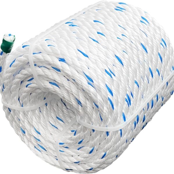 Twisted Polypropylene Rope for Pool: 1/4 Inch 100 Ft Heavy Duty Marine Rope, Waterproof & Floating Boat Dock Line