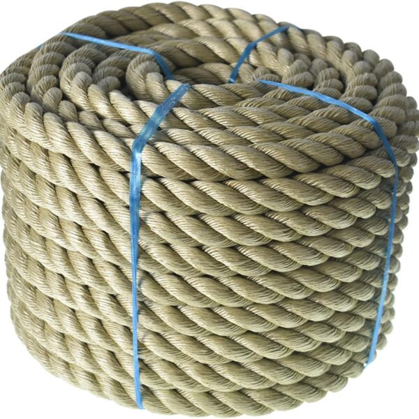 1 in 100 FT Twisted 3 Strand Synthetic Polypropylene Rope Artificial Manila Rope Suitable for Tree Work Camping Navigation Swing