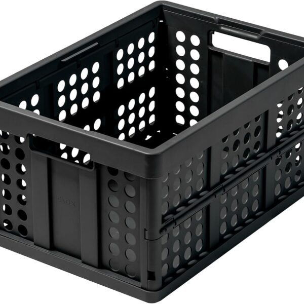 ® crate | folding box | basket | 48 qt (12 gal) | black
