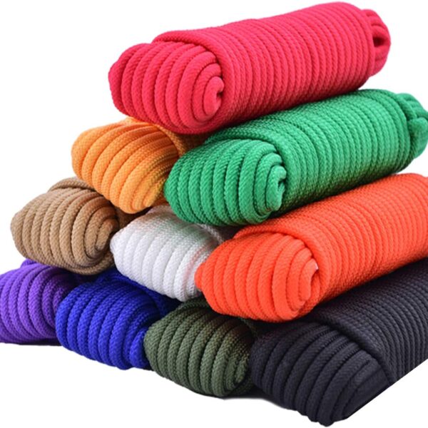 150 ft 1/5 inch (5mm) Nylon Poly Rope Flag Pole Polypropylene Clothes Line Camping Utility Good for Tie Pull Swing Climb Knot ((45 8M) 150ft, Pink)