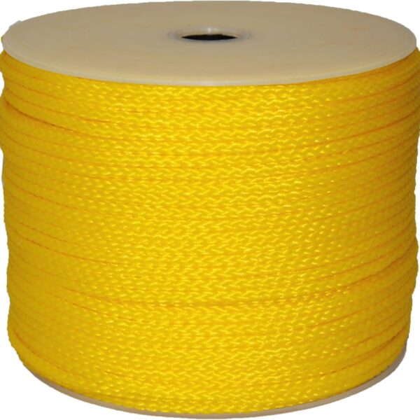 3/8 Inch by 500 Feet Hollow Braid Polypro Rope, Yellow